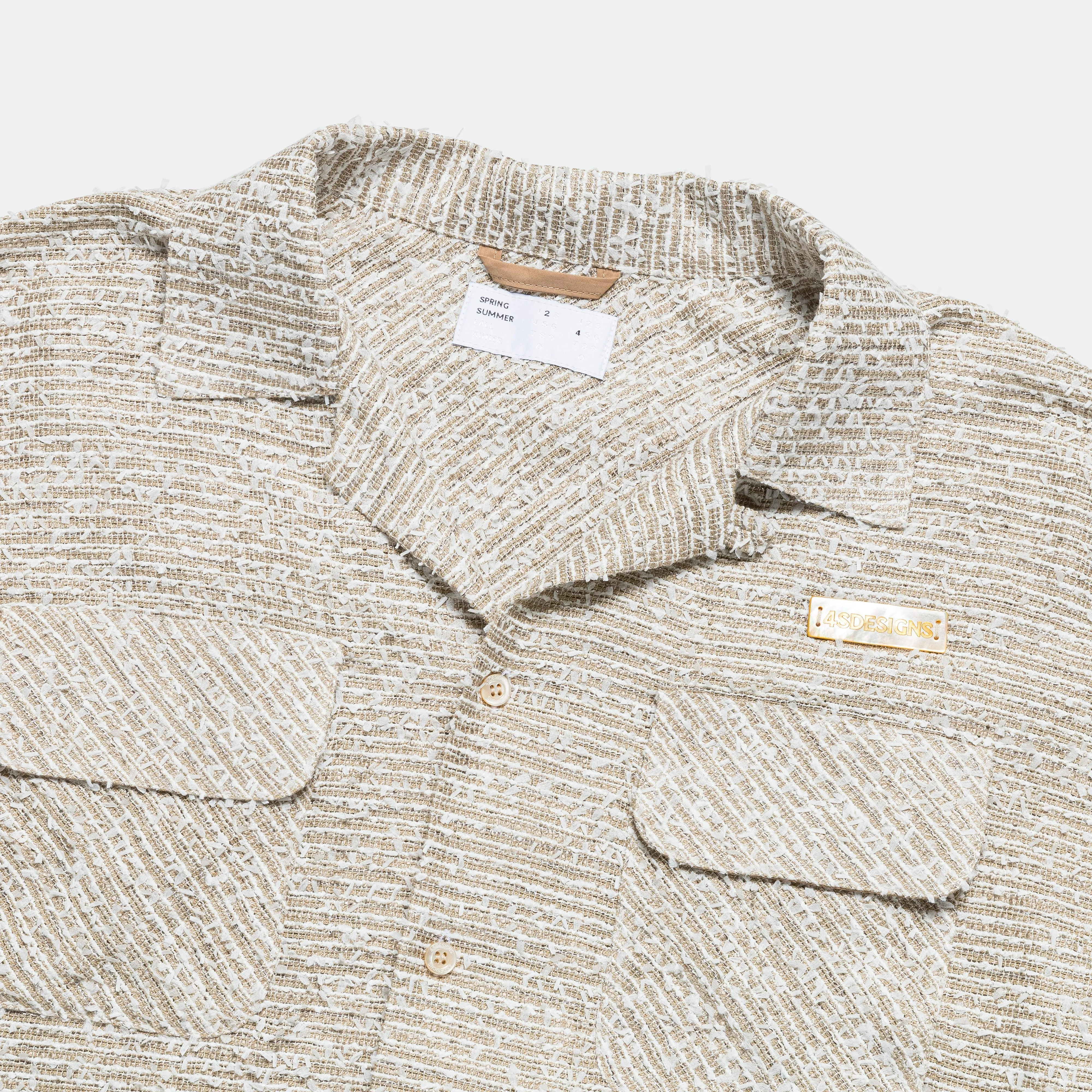 AB Shirt - Khaki Striped Snarl Ribbon Tweed