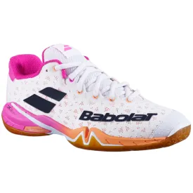 Babolat Shadow Tour Women's Badminton Shoes - White/Pink