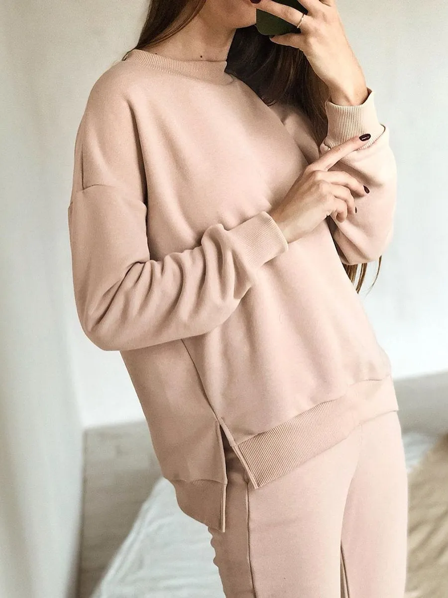 Casual Round Neck Wild Two-piece Suit