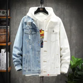 Contrast Stitching Bomber Men's Jeans Jacket