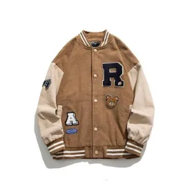 Cute Bear Women's Baseball Varsity Jacket