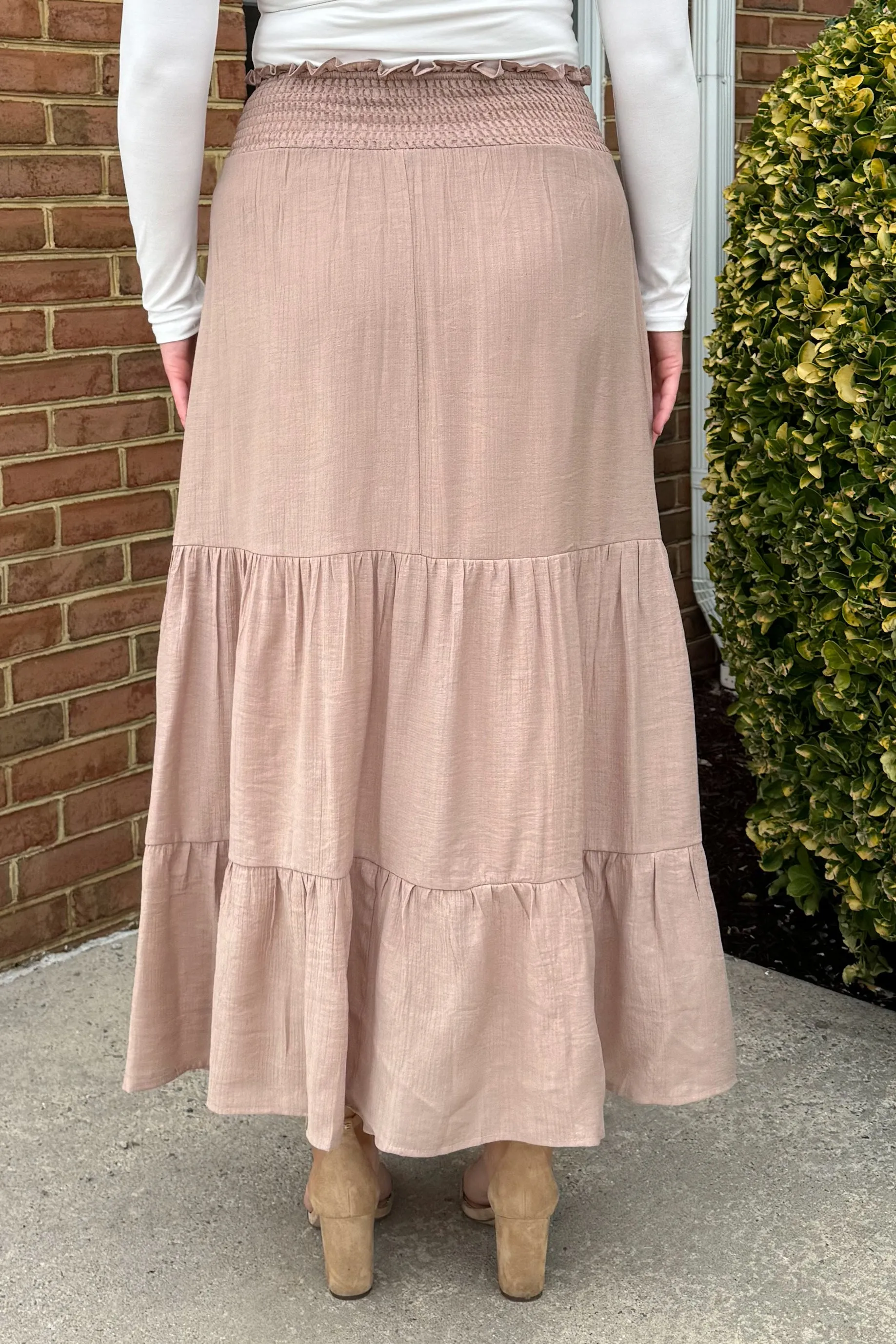 Faye Maxi Skirt in Taupe