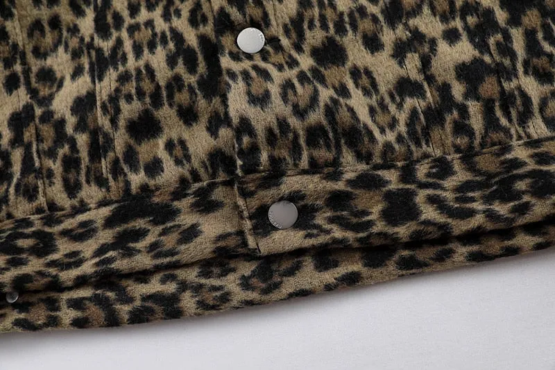 Leopard Print Single Breasted Jacket