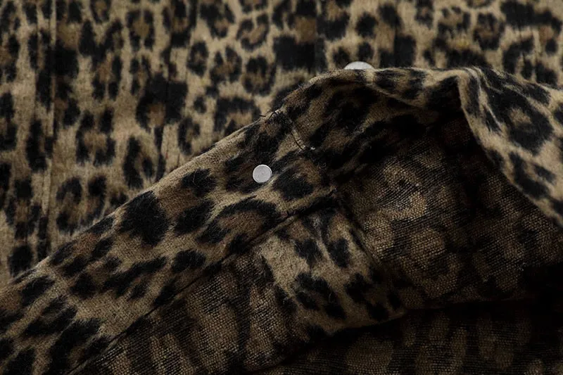 Leopard Print Single Breasted Jacket