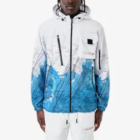 Life Code Map Windbreaker Jacket (White/Blue)