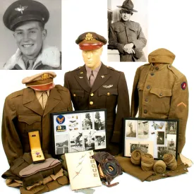 Original U.S. WWI & WWII Military Memorabilia: 91st AEF Father & 7th Air Force Son Grouping