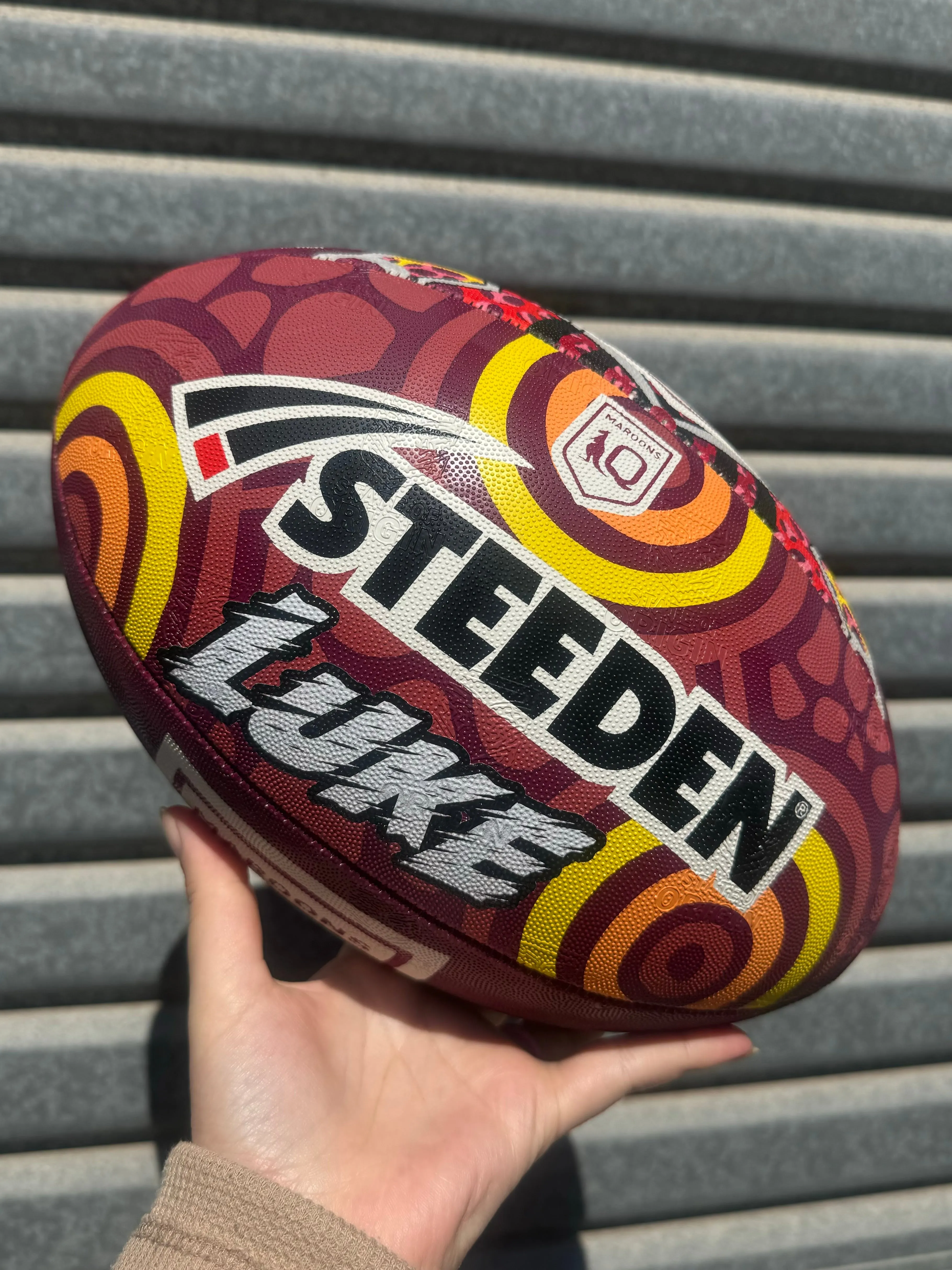 Personalised Indigenous QLD Official NRL Ball (size 5)