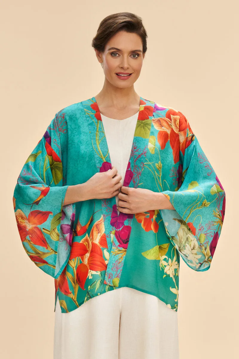 Powder Kimono Jacket - Hummingbird At Dusk