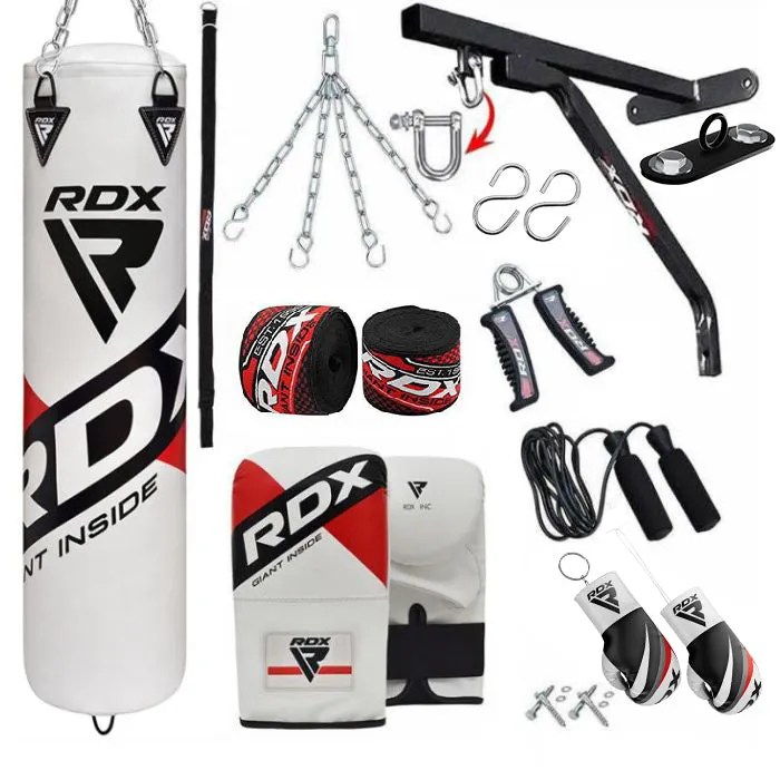 RDX F10 14PC 4ft/5ft Punch Bag with Bag Mitts Home Gym Set