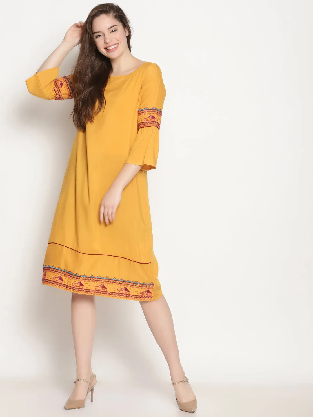 Yellow Embroidered Dress