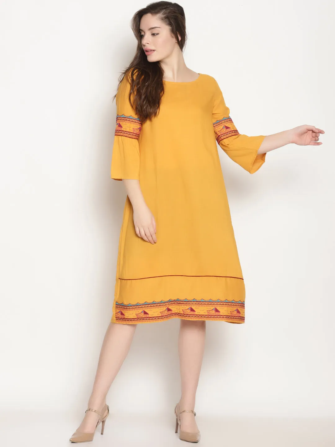 Yellow Embroidered Dress