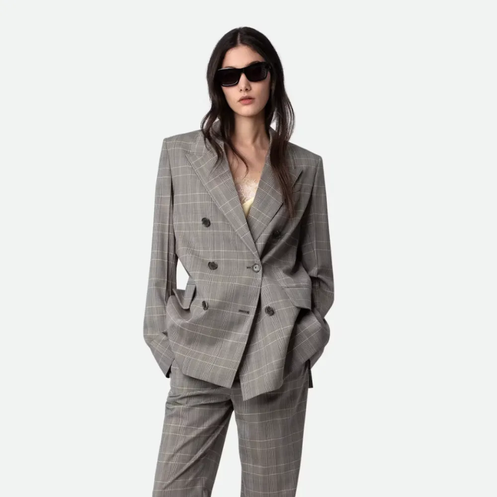 Zadig & Voltaire Vaena Check Blazer - Gris